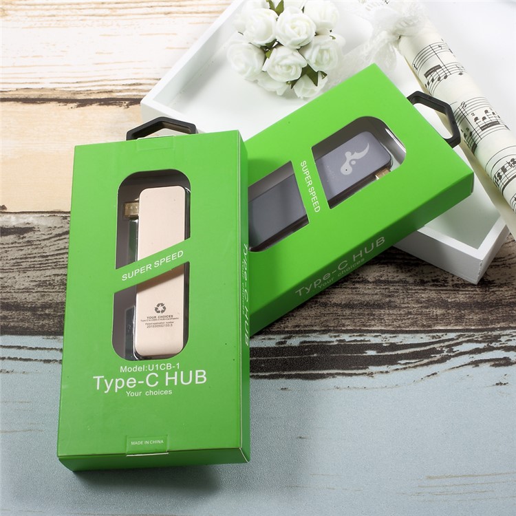 5-in-1 USB Type-C Hub 3*USB 3.0 + SD Card Port + Micro SD Port Adapter Converter for MacBook etc. - Grey-9