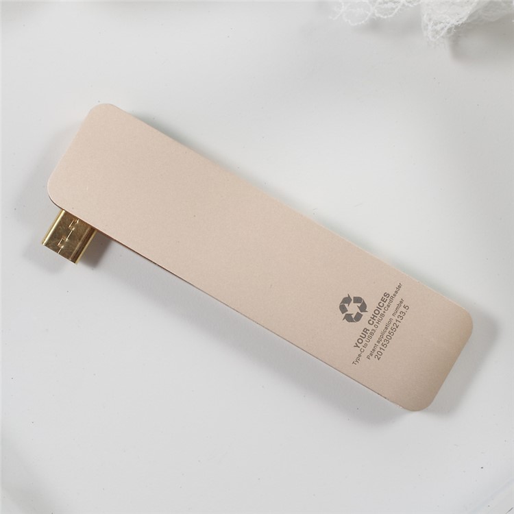 Typ C Hub USB 3.0 5-in-1 Combo Adapter (3*USB 3.0 + SD Card Port + Micro SD Port) for MacBook etc. - Gold-6