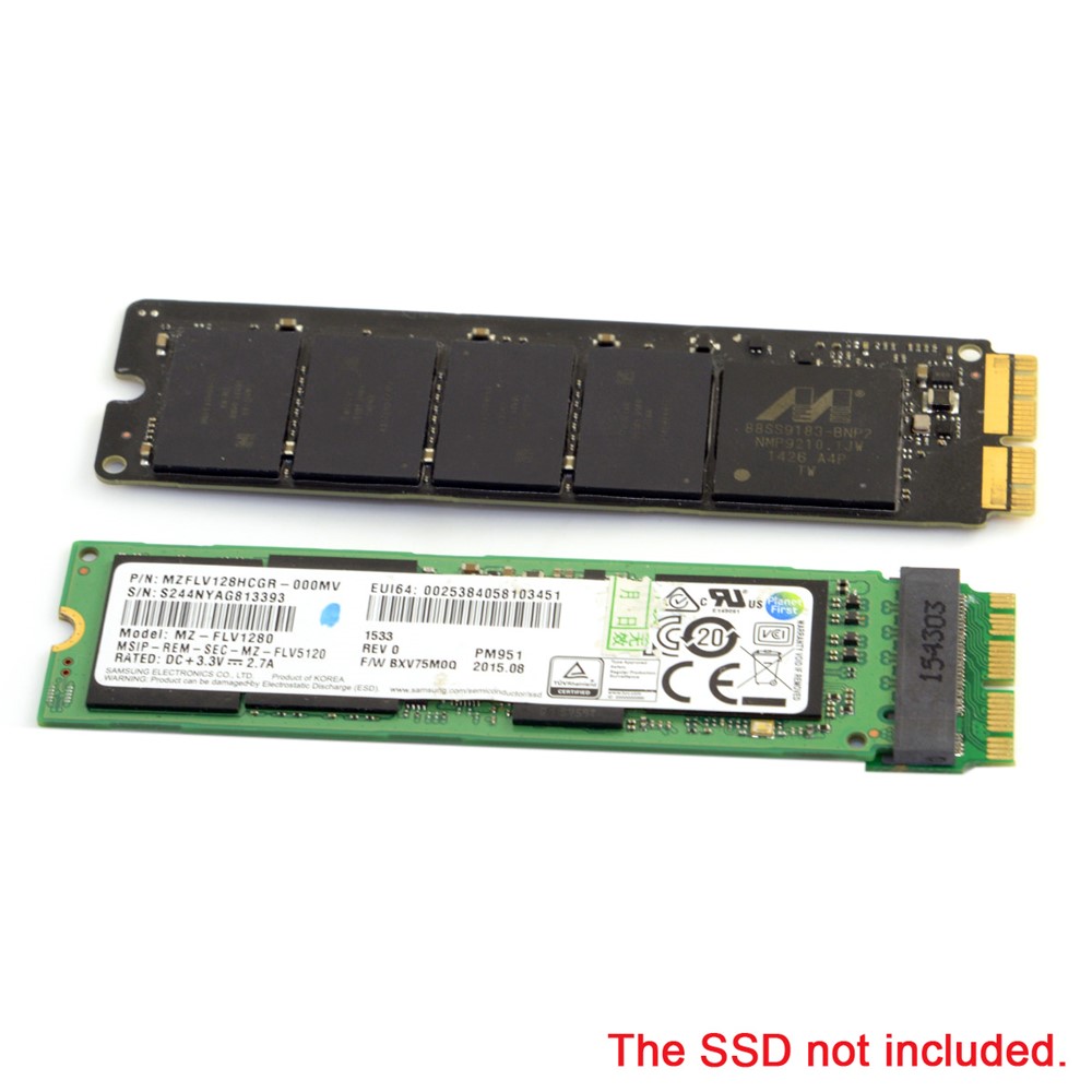 12 + 16pin 2014 2015 Macbook à M.2 NGFF M-Key SSD Convert Card pour A1493 A1502 A1465 A1466-16