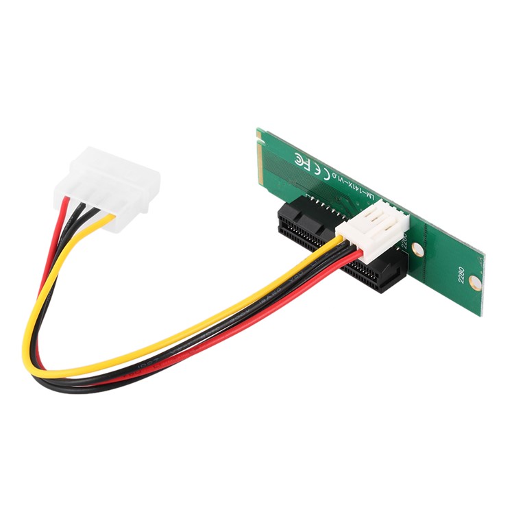 PCI-E 4X Female to NGFF M.2 M Key Male Adapter Converter Card with Power Cable Micro SATA M.2 Socket-1