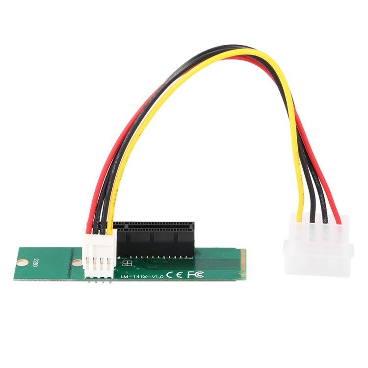 PCI-E 4X Female to NGFF M.2 M Key Male Adapter Converter Card with Power Cable Micro SATA M.2 Socket-4