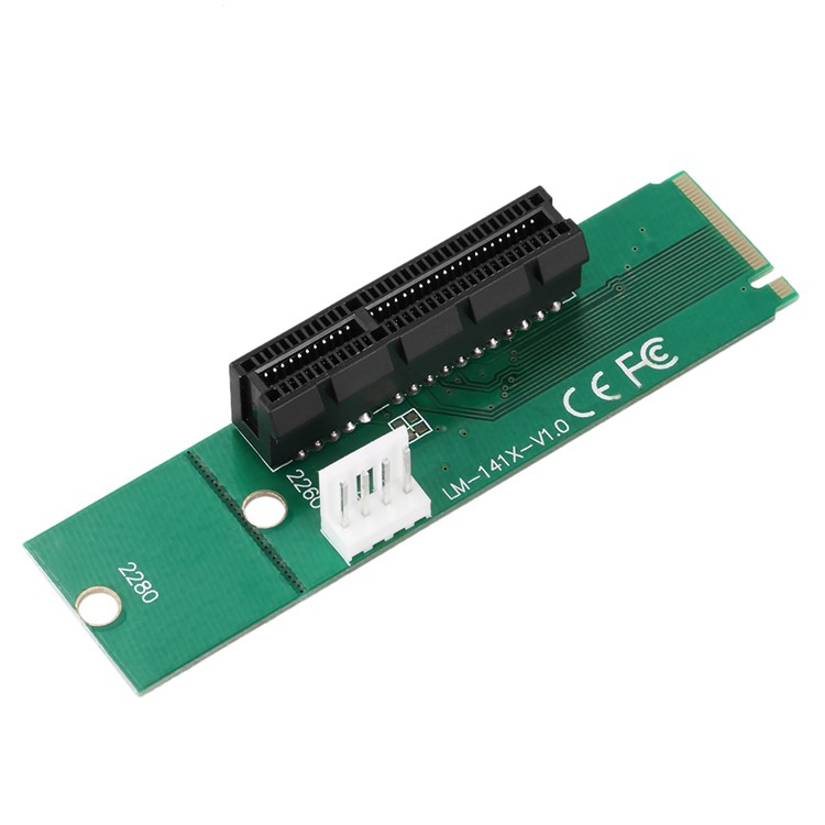 PCI-E 4X Female to NGFF M.2 M Key Male Adapter Converter Card with Power Cable Micro SATA M.2 Socket-6