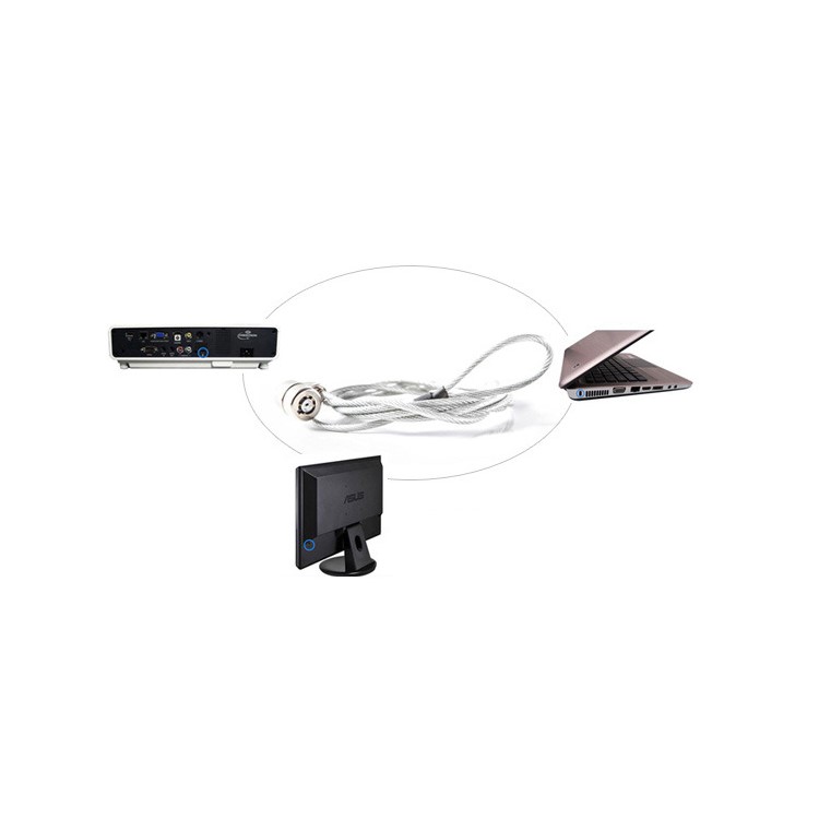 Security Lock Anti-theft Security Hardware Cable Lock Kit with 1.8m Sturdy Cable and Two Keys-8