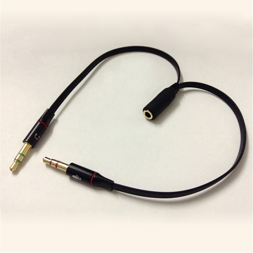 2Pcs 3.5mm Female to Dual 3.5mm Male Headphone Mic Audio Y Splitter Cable Smartphone Headset to PC Adapter-3