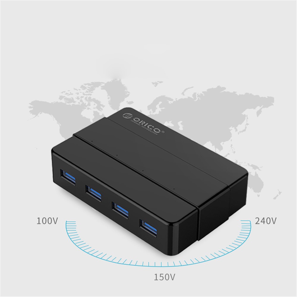 ORICO H4928-U3 4-Port USB3.0 Hub for Windows XP / Vista / 7 / 8 / 10 / Linux / Mac OS - Black / EU Plug-11