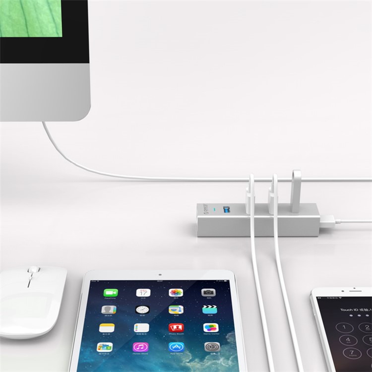 ORICO H4013-U3 Aluminum 4 Ports USB3.0 Hub for Windows XP / Vista / 7 / 8 / 10 / Linux / Mac OS - Silver-5