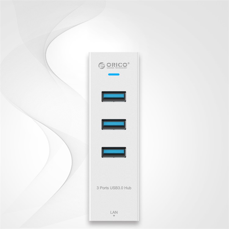 ORICO ASH3L-U3-SV Aluminum 3 USB3.0 Ports Hub with a RJ45 Ethernet Port for Laptop, Desktop and Other Devices-7