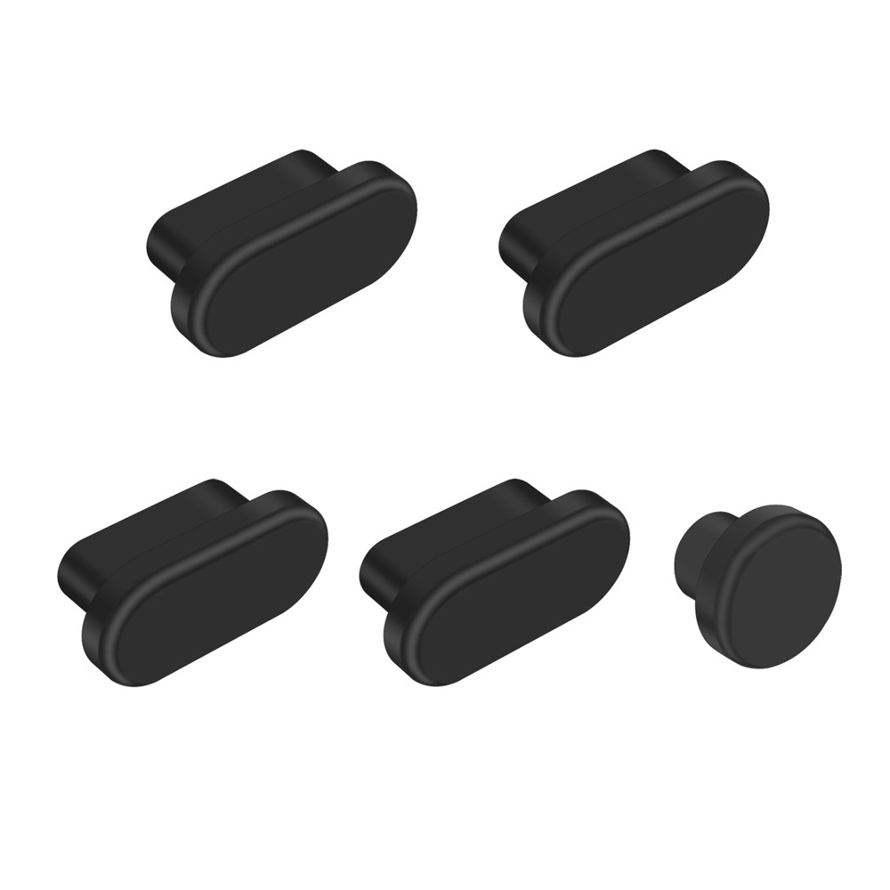ENKAY 5Pcs/Set Anti-dust Plugs for MacBook 12-inch / MacBook Pro 13.3-inch / MacBook Pro 15.4-inch - Black-6