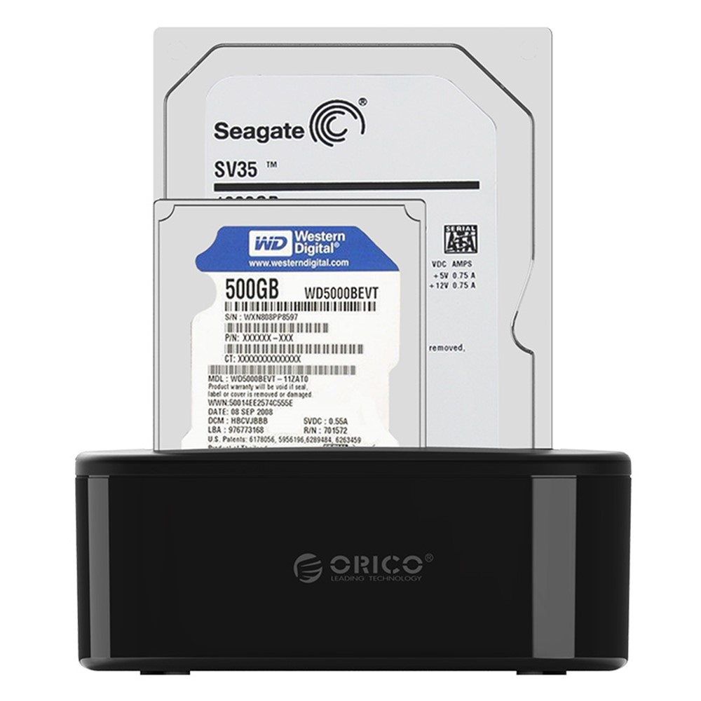 Estação De Ancoragem De Disco Rígido Dual Bay USB3.0 ORICO 6228US3 Para Disco Rígido SATA HDD De 2,5 / 3,5 Polegadas-5