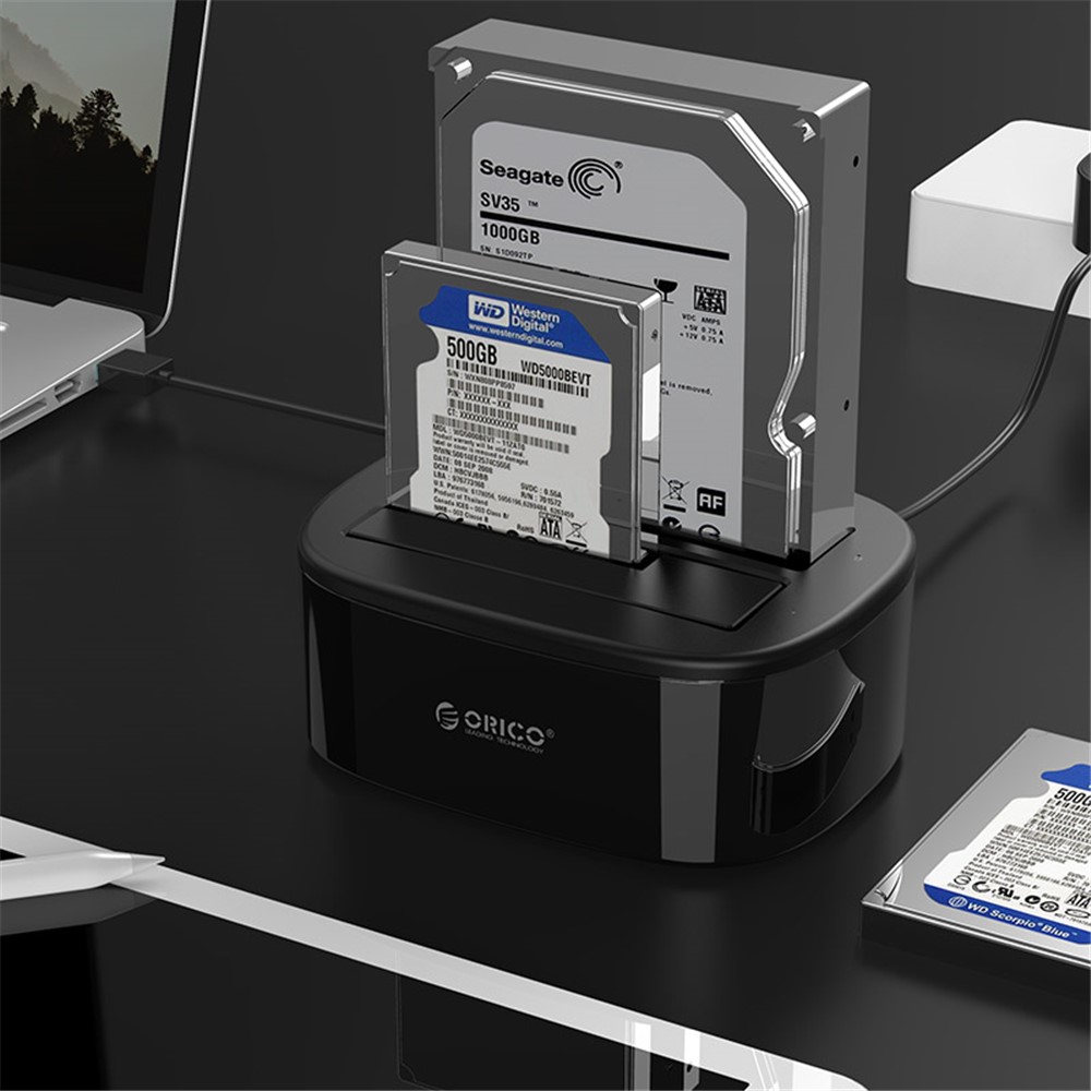 Estação De Ancoragem De Disco Rígido Dual Bay USB3.0 ORICO 6228US3 Para Disco Rígido SATA HDD De 2,5 / 3,5 Polegadas-8