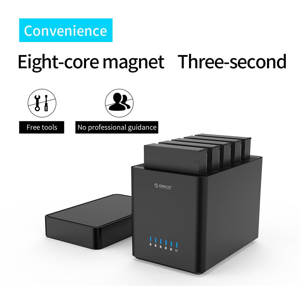 ORICO DS500U3-BK 3.5-inch 5 Bay Magnetic-type USB3.0 Hard Drive Enclosure - US Plug-2