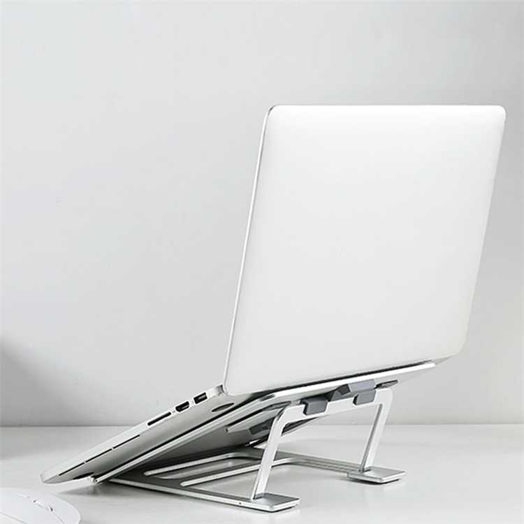 WIWU Portable Laptop Stand Aluminum Alloy Foldable Notebook Bracket Holder 6 Angles Adjustable - Silver-4