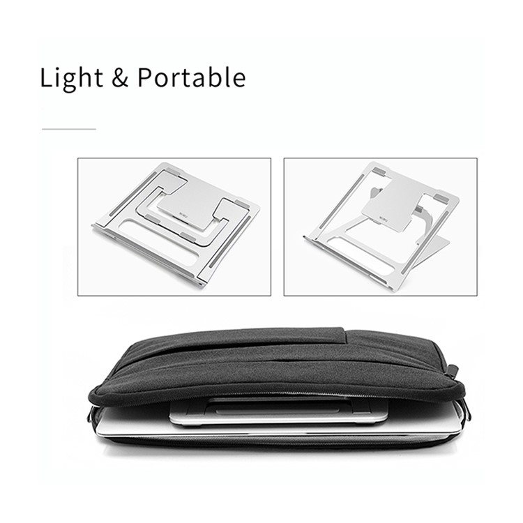 WIWU Portable Laptop Stand Aluminum Alloy Foldable Notebook Bracket Holder 6 Angles Adjustable - Silver-5