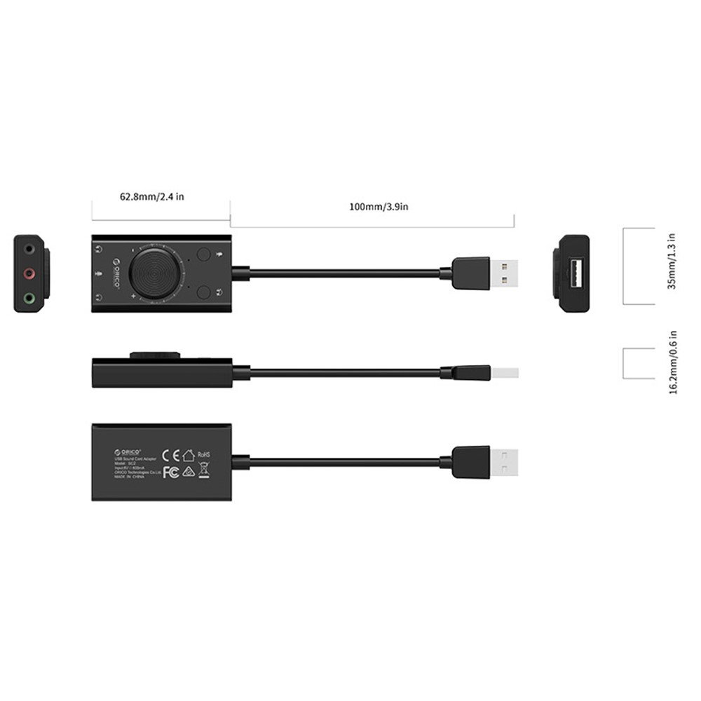 Tarjeta de Sonido Externo Multifunción de Orico SC2 USB