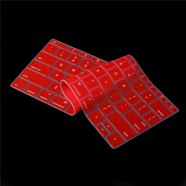 Soft Silicone Keyboard Protection Cover for Apple MacBook 12-inch (A1534) US Version (English) - Red-4