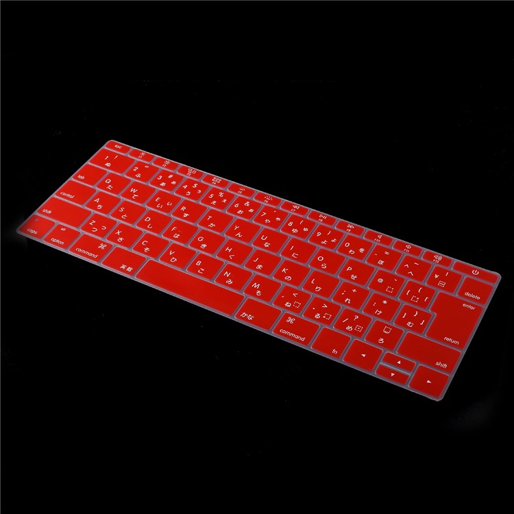 Soft Silicone Keyboard Protector for Apple MacBook 12-inch (A1534) Japan Version (Japanese) - Red-3