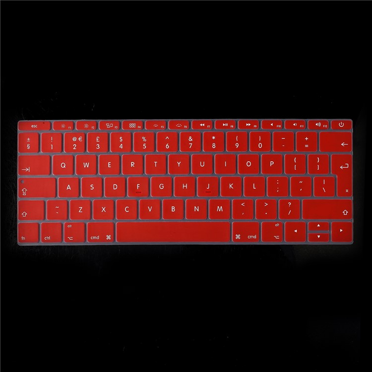 Dust-proof Silicone Keyboard Protector for Apple MacBook 12-inch (A1534) EU Version (English) - Red-1