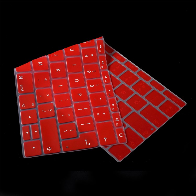 Dust-proof Silicone Keyboard Protector for Apple MacBook 12-inch (A1534) EU Version (English) - Red-5