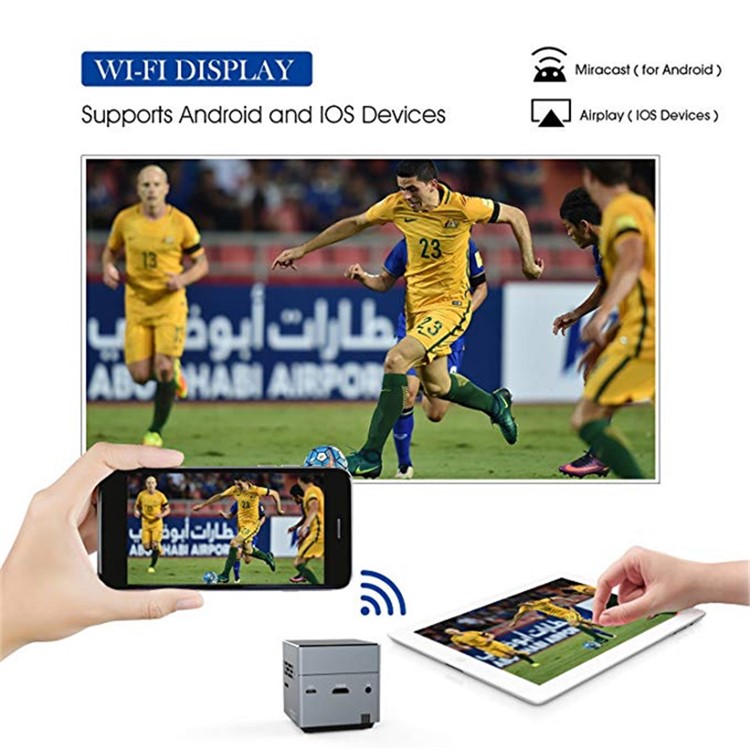 Proyector DLP Inteligente Con Forma De Mini Cubo S6 Con Wifi HDMI Compatible Con Android Y IOS - Enchufe De EE.UU.-8