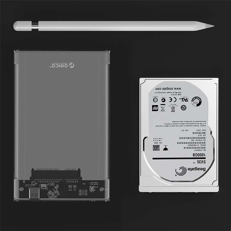 ORICO 2159C3-G2 Transparent 10Gbps Hard Drive Enclosure with Stand for 2.5inch HDD / SSD-8