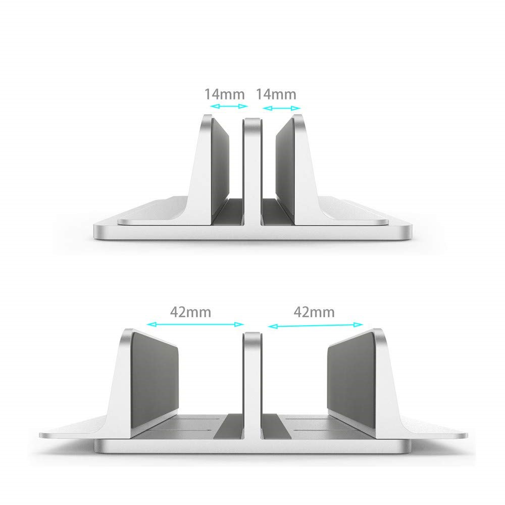 XWJ-004A Adjustable Width Double Slots Cooling Laptop Notebook Tablet Bracket Base - Silver-6