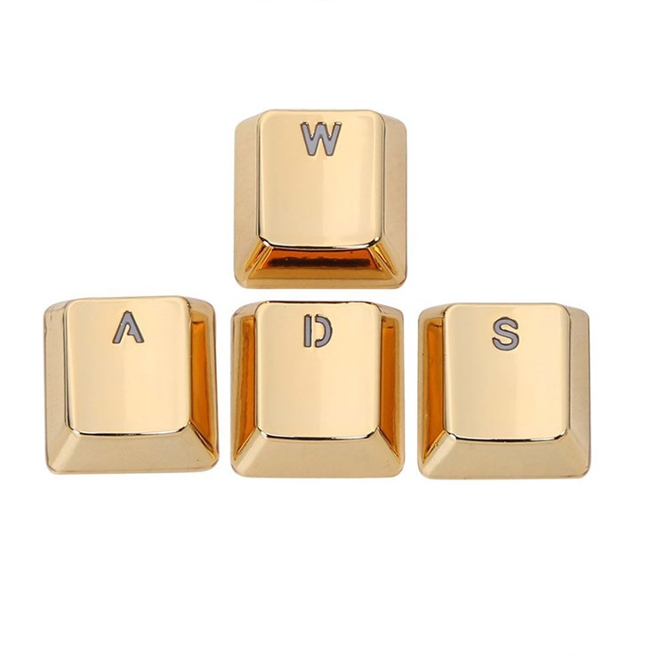 SINCETOP Plating Zinc Alloy Sensitive 4 Key Caps for Mechanical Keyboard - WASD / Gold Color-2