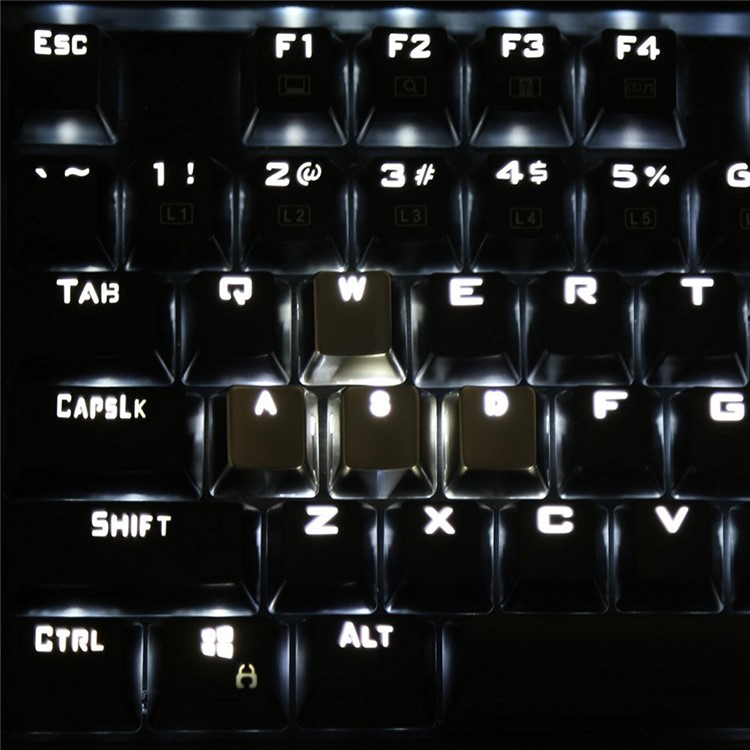 SINCETOP Plating Zinc Alloy Sensitive 4 Key Caps for Mechanical Keyboard - WASD / Gold Color-3