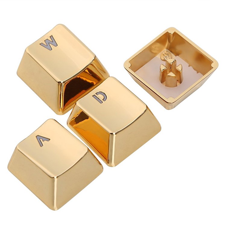 SINCETOP Plating Zinc Alloy Sensitive 4 Key Caps for Mechanical Keyboard - WASD / Gold Color-6