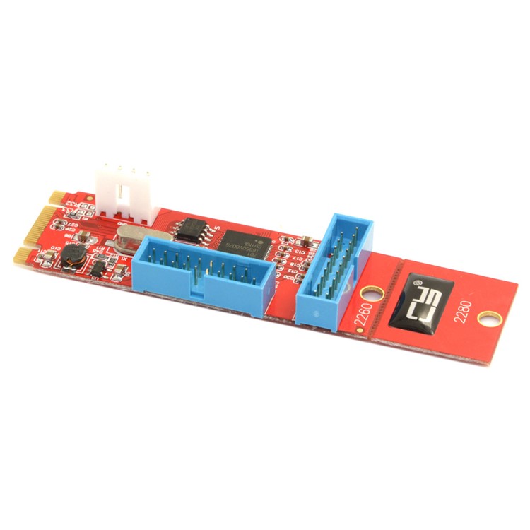 Dual Port 19 20Pin USB 3.0 Female to NGFF M.2 B+M Key Male Adapter Card for Laptop PC-10