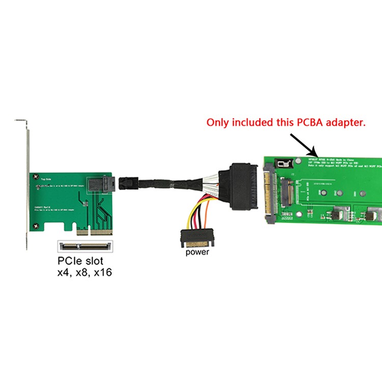 SFF-8639 NVME U.2 to NGFF M.2 M-key PCIe SSD Adapter for Mainboard Replace Intel SSD 750 p3600 p3700-20