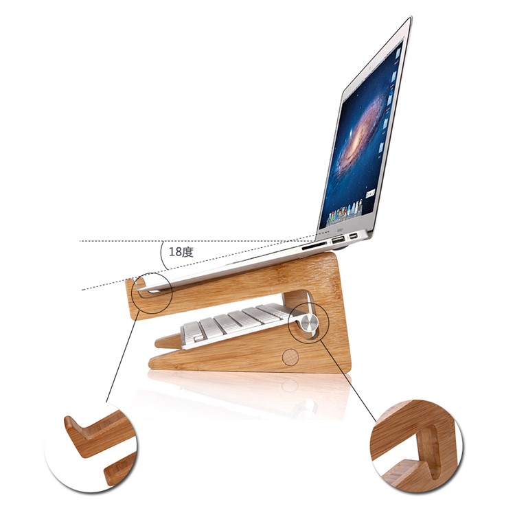 SEENDA Handicrafts Durable Solid Wood Horizon Laptop Stand-4
