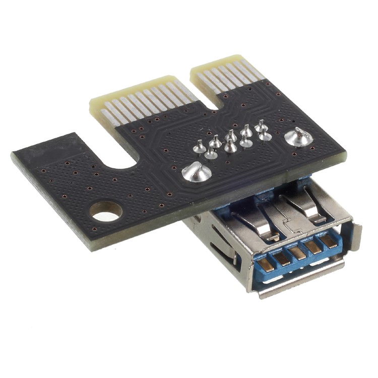 PCI-E 1x to 16x Mining Machine Enhanced Extender Riser Adapter with USB 3.0 Cable and SATA Power Cable - Black-2