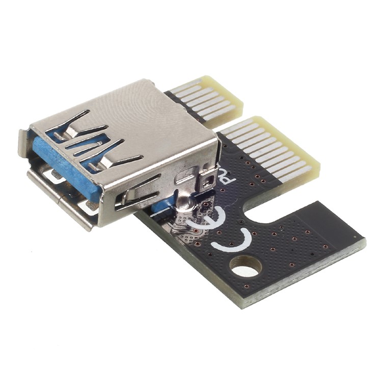 PCI-E 1x to 16x Mining Machine Enhanced Extender Riser Adapter with USB 3.0 Cable and SATA Power Cable - Black-3