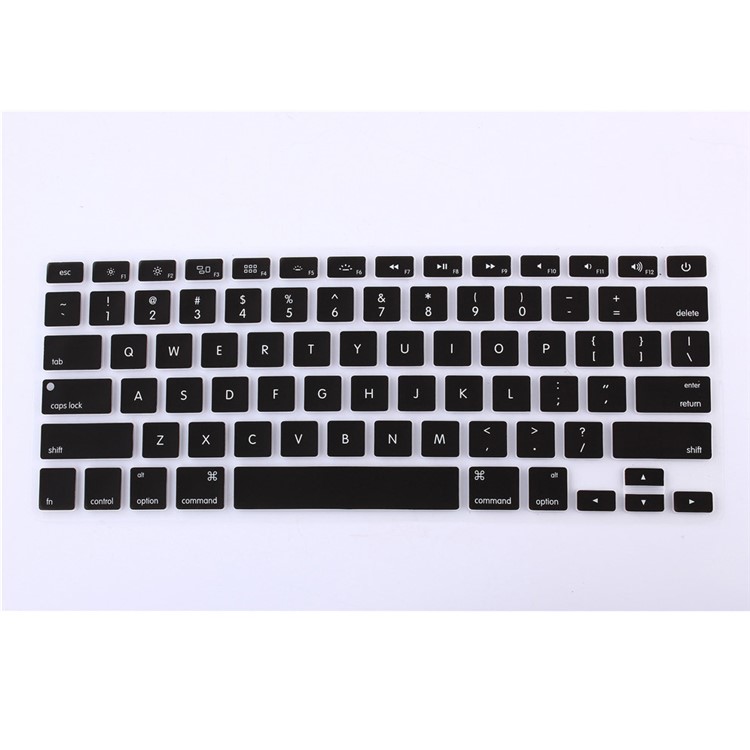 Soft Silicone Translucent Keyboard Skin Shield Film for Macbook Air 13.3 A1369 / A1466 Macbook Pro 15.4 A1286 - Black-1