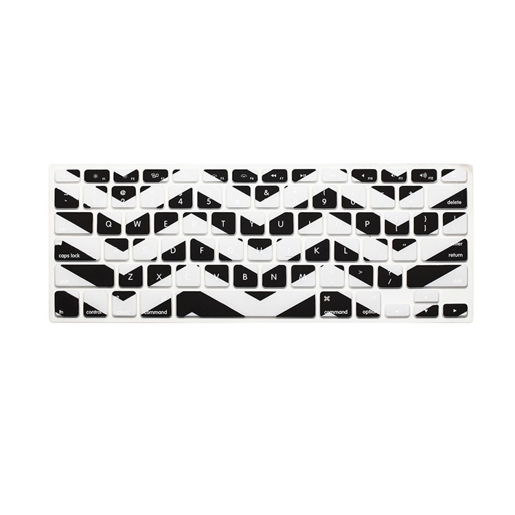 Soft Silicone Keyboard Skin Film Protector for Macbook Air 13.3 A1369 / A1466 Macbook Pro 15.4 A1286 - Wave Texture / White / Black-1