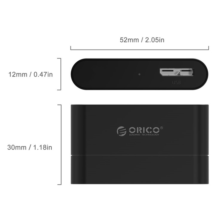 ORICO 20UTS-BK 2,5 Zoll Festplattenlaufwerk SSD Adapter Kabelkonverter Unterstützung Super Speed ??USB 3.0 zu SATA-4