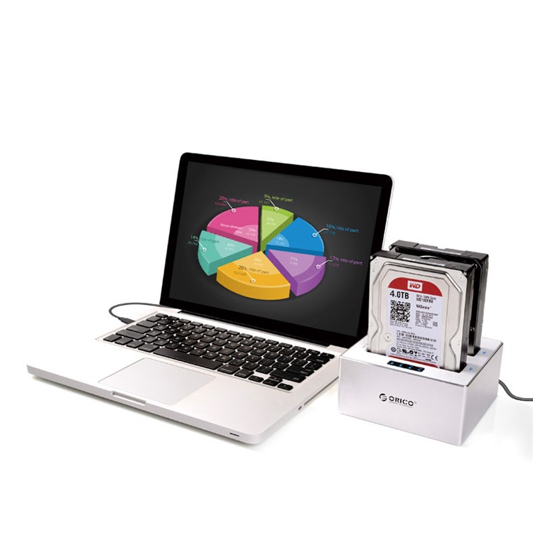 ORICO 6828US3-C Dual Bay USB3.0 Estación de acoplamiento para disco duro 2.5/3.5 Inch HDD / SSD - EU tapón-3