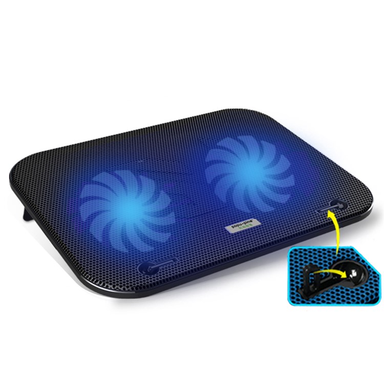 COOLCOLD F3 Ventola Di Raffreddamento Per Laptop Con Ventole Doppie Con Due Hub USB - Nero-4