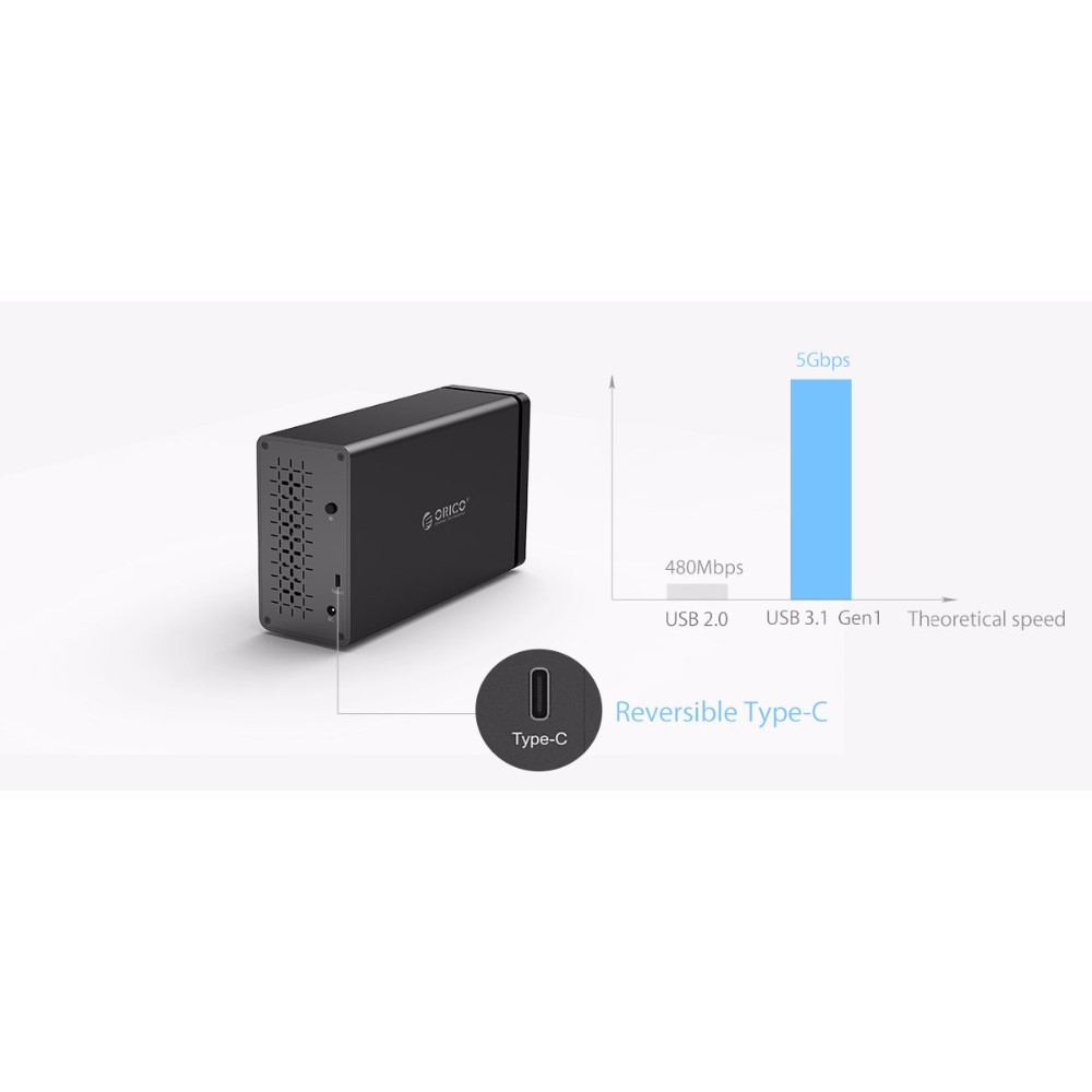 ORICO NS200C3-BK 2 BAy USB 3.1 Tipo-C Estación de base para unidad de disco duro de 3.5 - AU tapón-17
