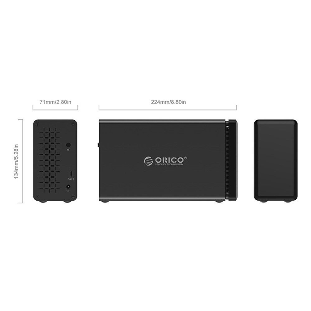 ORICO NS200C3-BK 2 BAy USB 3.1 Tipo-C Estación de base para unidad de disco duro de 3.5 - AU tapón-5
