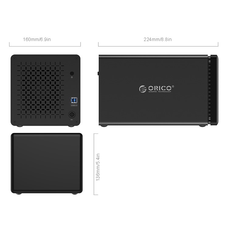 ORICO NS400U3-BK Profissional 4 Bay USB 3.0 Dock Para Disco Rígido Para 3.5 '' HDD Tool Free - Plug Do Reino Unido-5