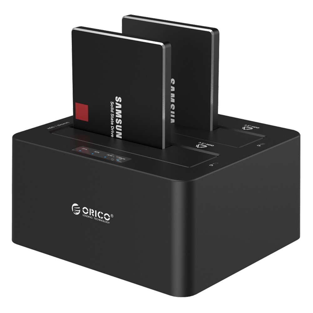 ORICO Profesional 2-Bay USB3.0 Estación de acoplamiento de disco duro para 2.5 / 3.5 pulgadas HDD / SSD con función de clon (6629US3-C) - AU tapón-5