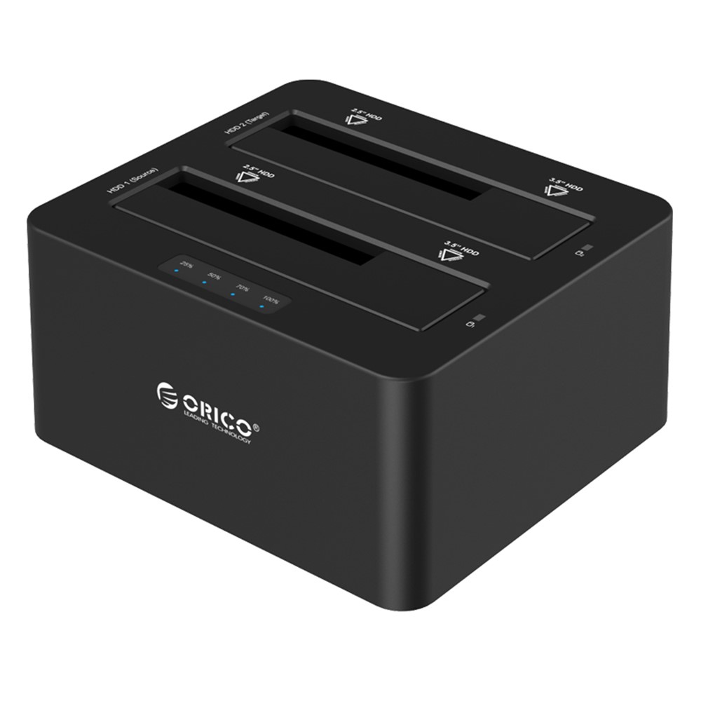 ORICO Profesional 2-Bay USB3.0 Estación de acoplamiento de disco duro para 2.5 / 3.5 pulgadas HDD / SSD con función de clon (6629US3-C) - AU tapón-6