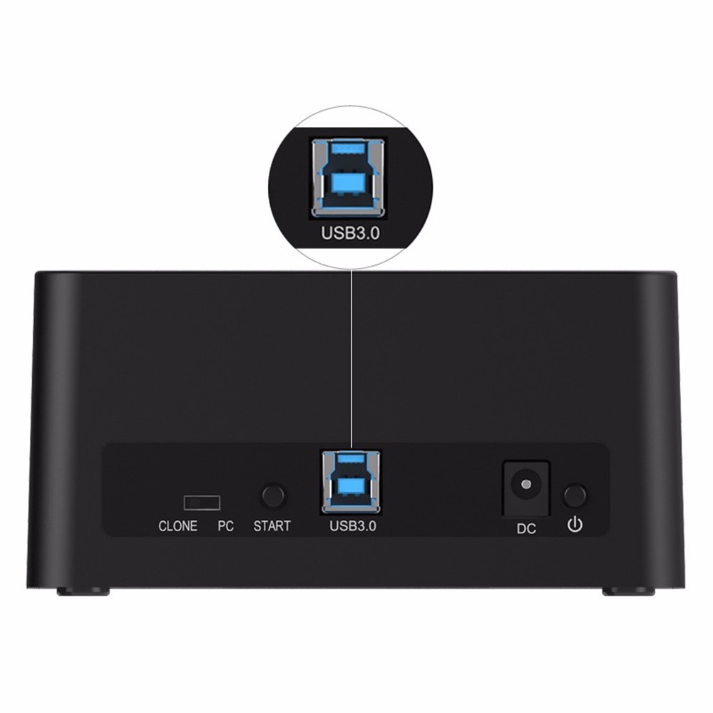 ORICO Profesional 2-Bay USB3.0 Estación de acoplamiento de disco duro para 2.5 / 3.5 pulgadas HDD / SSD con función de clon (6629US3-C) - AU tapón-8