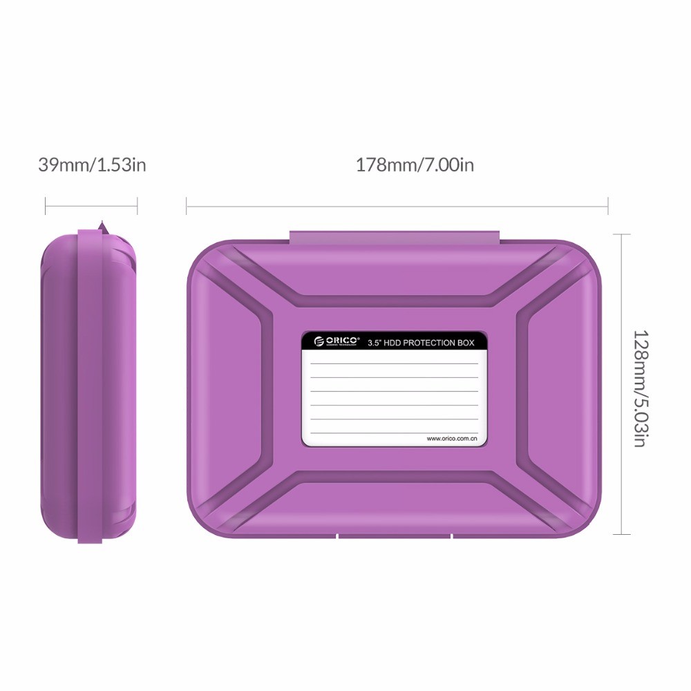5 PCS / Set Exclusivo Orico PHX35-5C 3.5 '' Caixa De Protetor HDD Com EVA Sponge Mat Mobile Disk Drive-2