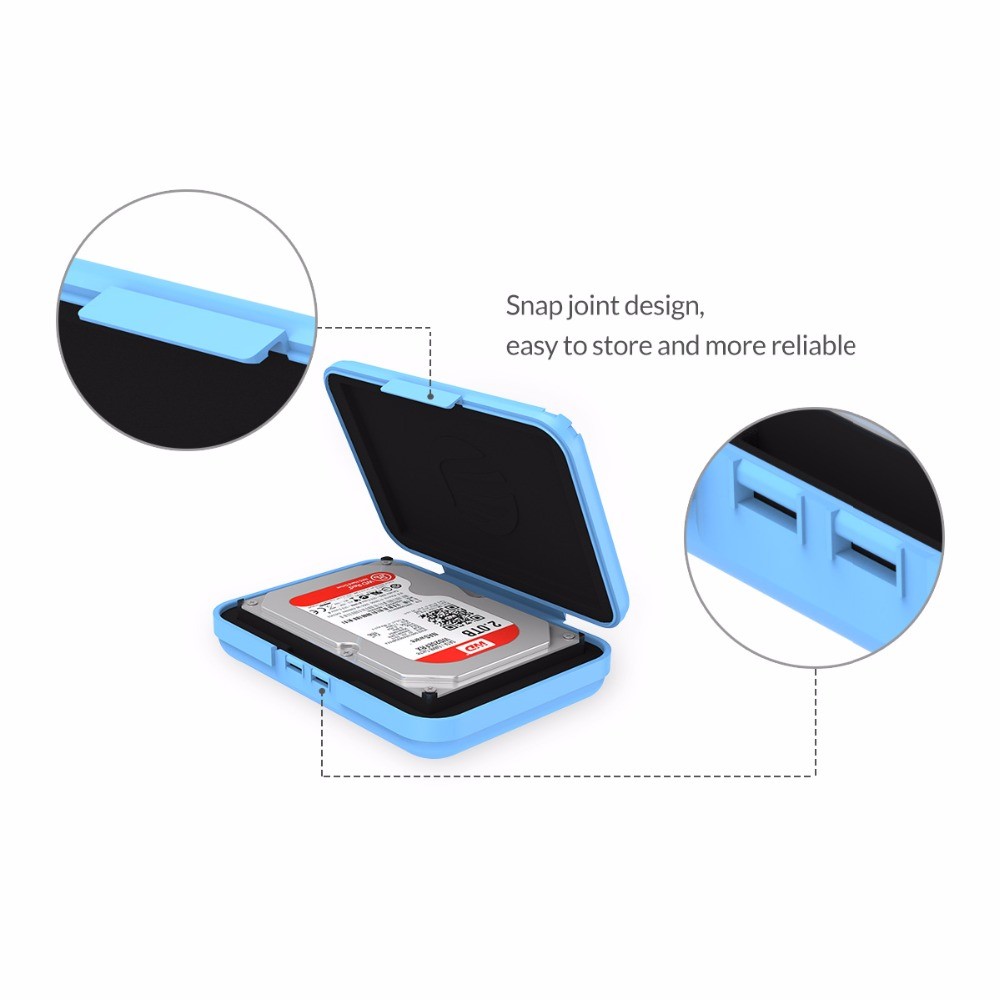 5 PCS / Set Exclusivo Orico PHX35-5C 3.5 '' Caixa De Protetor HDD Com EVA Sponge Mat Mobile Disk Drive-5