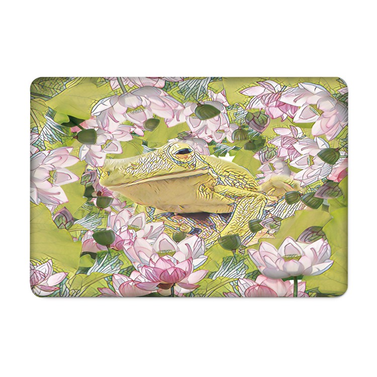 3D Frog and Flowers Pattern Plastic Case + Screen Protector + US Version Silicone Keyboard Film for Macbook Pro 13.3 with Retina Display-2