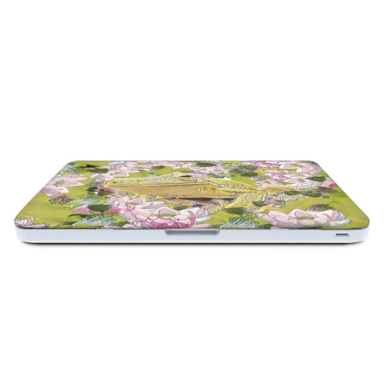 3D Frog and Flowers Pattern Plastic Case + Screen Protector + US Version Silicone Keyboard Film for Macbook Pro 13.3 with Retina Display-3