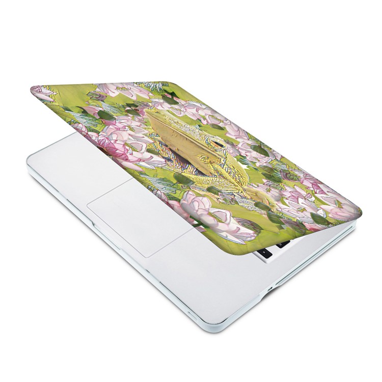 3D Frog and Flowers Pattern Plastic Case + Screen Protector + US Version Silicone Keyboard Film for Macbook Pro 13.3 with Retina Display-4
