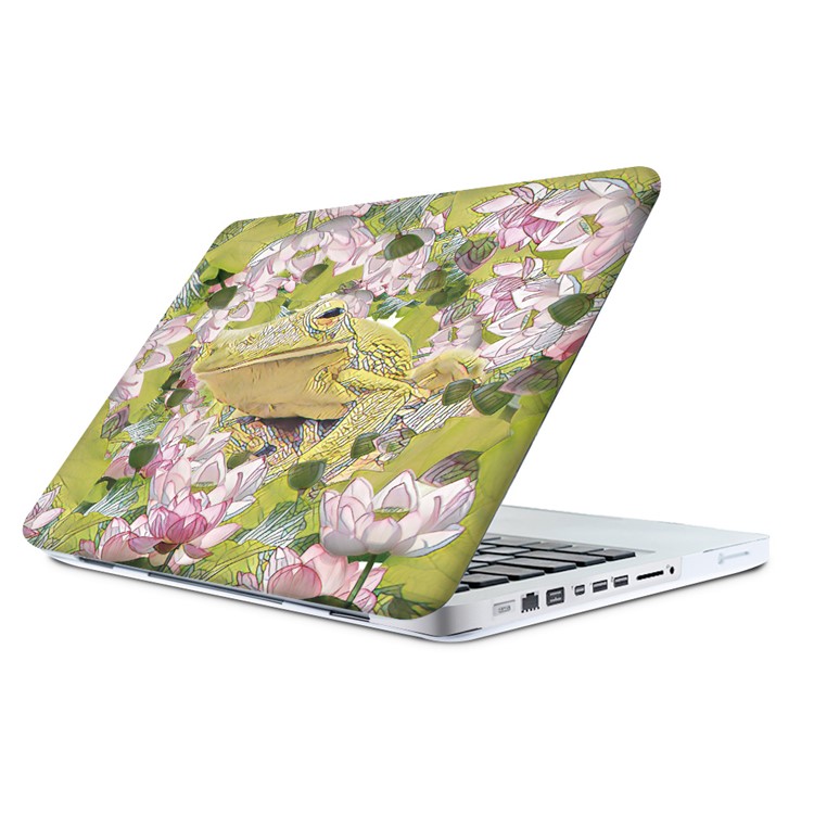 3D Frog and Flowers Pattern Plastic Case + Screen Protector + US Version Silicone Keyboard Film for Macbook Pro 13.3 with Retina Display-5